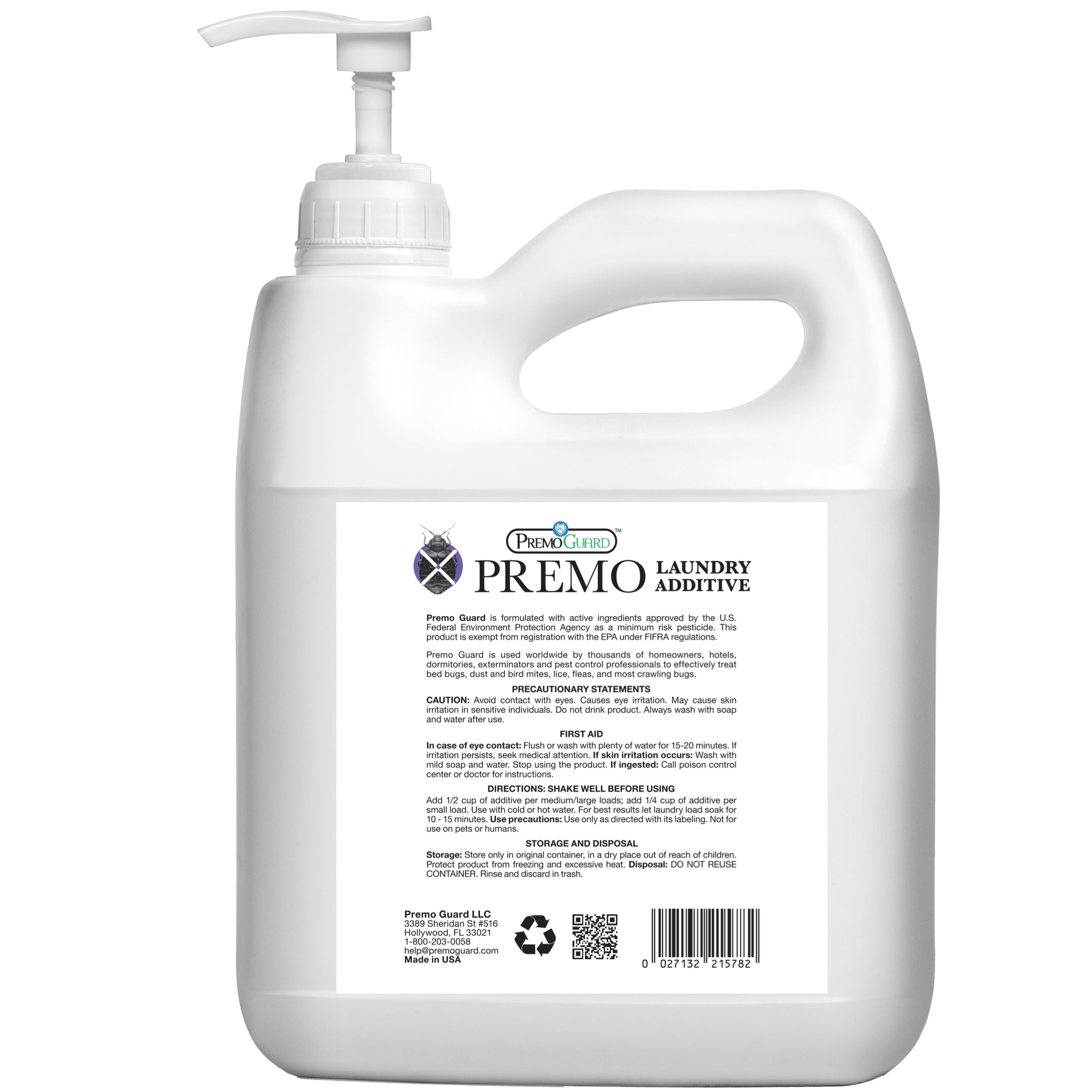 Bed Bug & Mite Laundry Additive 128 oz | Non-Toxic Treatment | Premo Guard