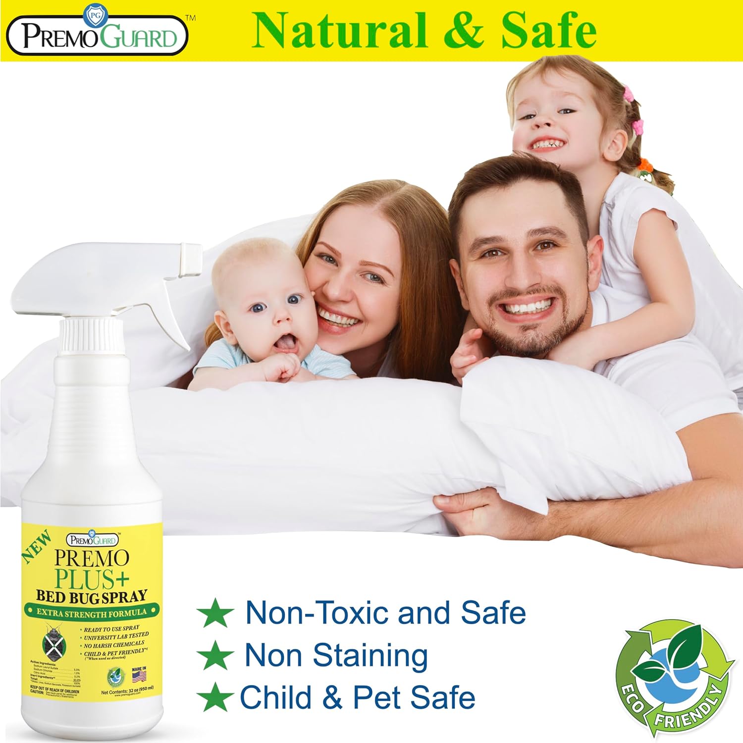 Bed Bug Plus Spray | Natural & Non-Toxic | Premo Guard