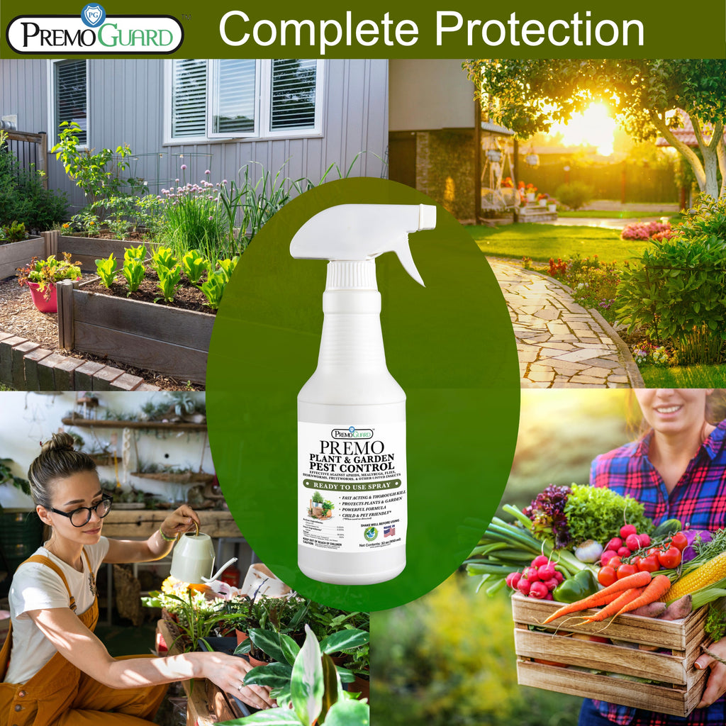 Plant and Garden Pest Control Spray - 32 oz | Plant Based Natural Non-Toxic | Premo Guard