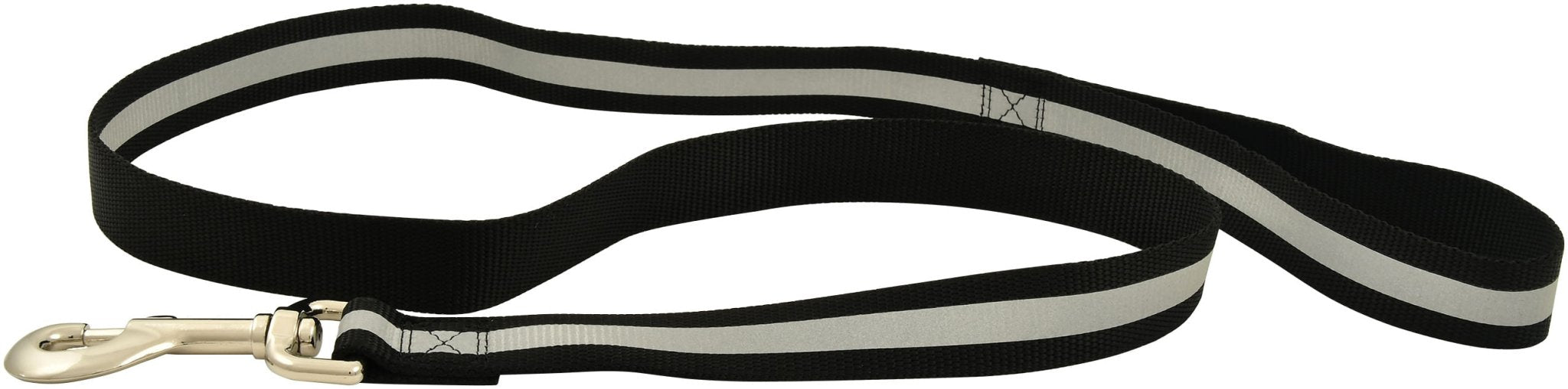 Jeffers Reflective Glow-in-the-Dark Safety Stripe Nylon Dog Leash, 1" W x 4' L